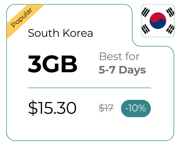 South Korea 3 GB 30 Days