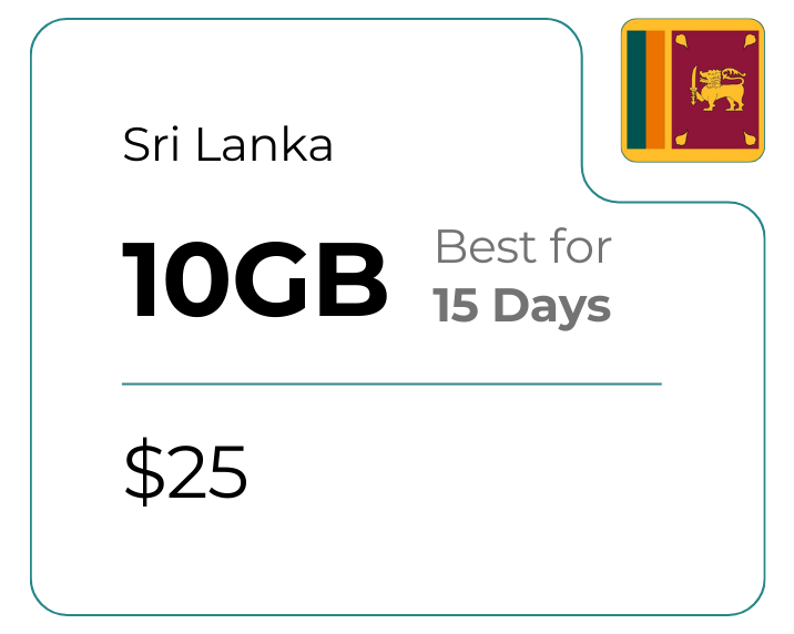 Sri Lanka 10 GB 30 Days