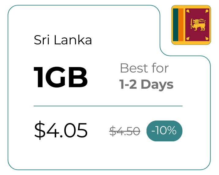 Sri Lanka 1 GB 30 Days