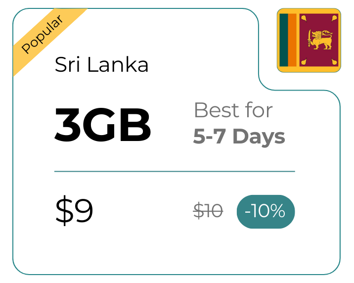 Sri Lanka 3 GB 30 Days